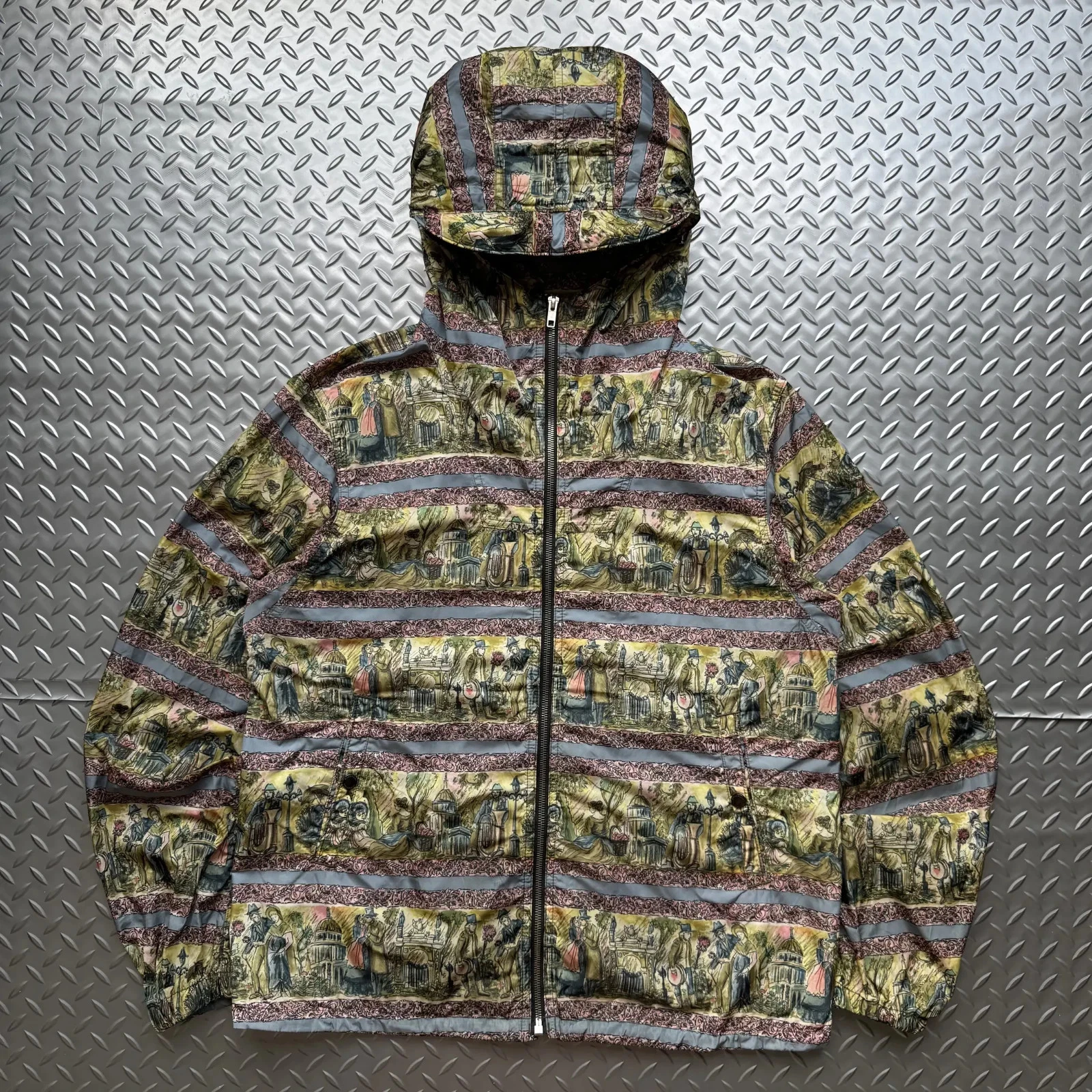 Burberry Illustrated Scene Print Nylon Jacket Size 52 - product detail image 1