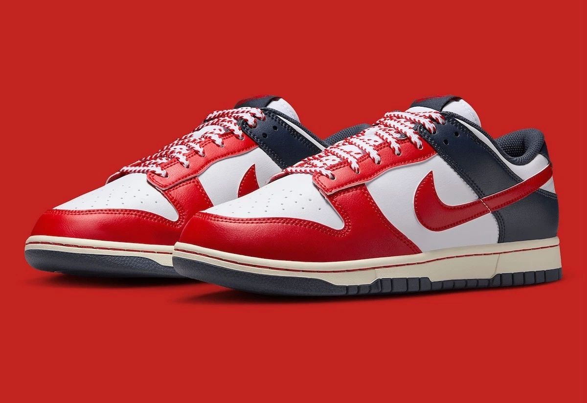 Nike Dunk Low White Red Blue for Sale | Authenticity Guaranteed | eBay