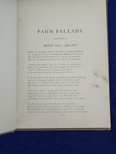 Antique 1873 Farm Ballads Book of Poems by Will Carleton Illustrated Harper Bros - Imagen 9 de 9
