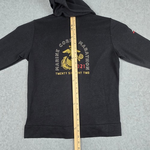 Neu mit Etikett Brooks Medium meliert schwarz Hoodie mit durchgehendem Reißverschluss Marine Corps 2021 Marathon 26,2 - Bild 11 von 17