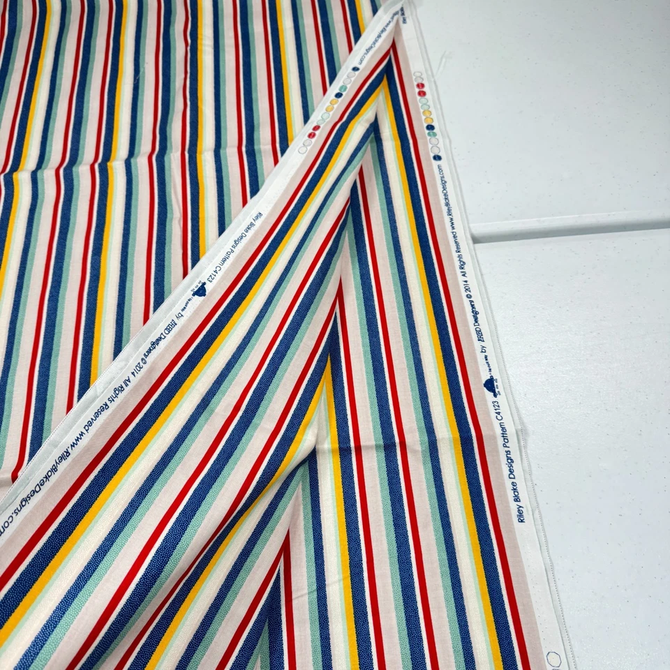 riley blake designs fabric multi colored stripes quilting cotton 42x76 C4123 - Image 4 of 4