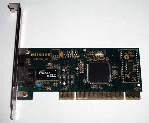 PCI Fast Ethernet Adapter Netgear FA311 Rev-D2, DP83815, RJ-45, gebraucht - Bild 1 von 3