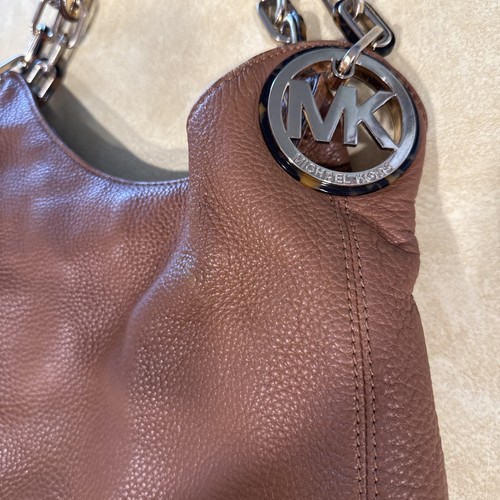 MICHAEL KORS Fulton Brown Textured Leather Large Shoulder Tote Bag - Picture 2 of 12