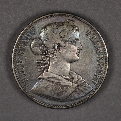 1862 Frankfurt German States Silver Thaler