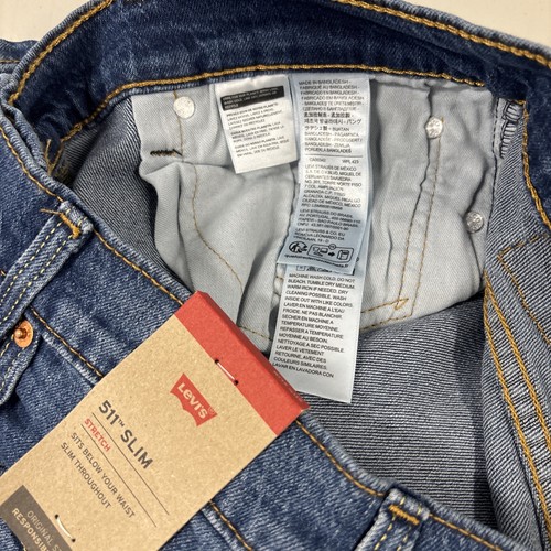 Pantalones de mezclilla Levi’s 511 ajustados elásticos debajo de tu cintura para hombre 30x32 nuevos - Imagen 4 de 6