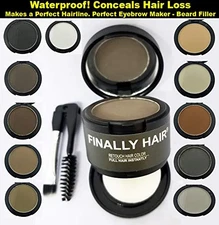 Dark Brown Hair Fibers & Concealer - Hairline Creator, Brow Enhancer, Beard F...