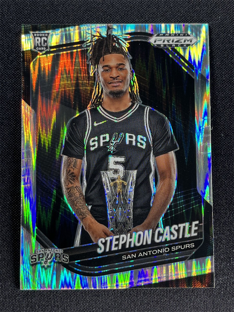 2024-25 Panini Prizm Black Stephon Castle #96 Skewed Prizm Rookie RC Spurs /249