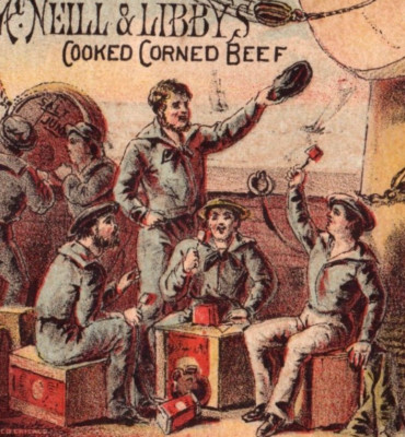 1870s-80s Libby McNeill & Libby Corned Beef Navy Crew& Ship F196