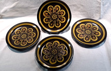 4 VTG Mikasa Majorca Lodi Salad Plates Japan 7 3/4" E2854 Brown Floral Scroll