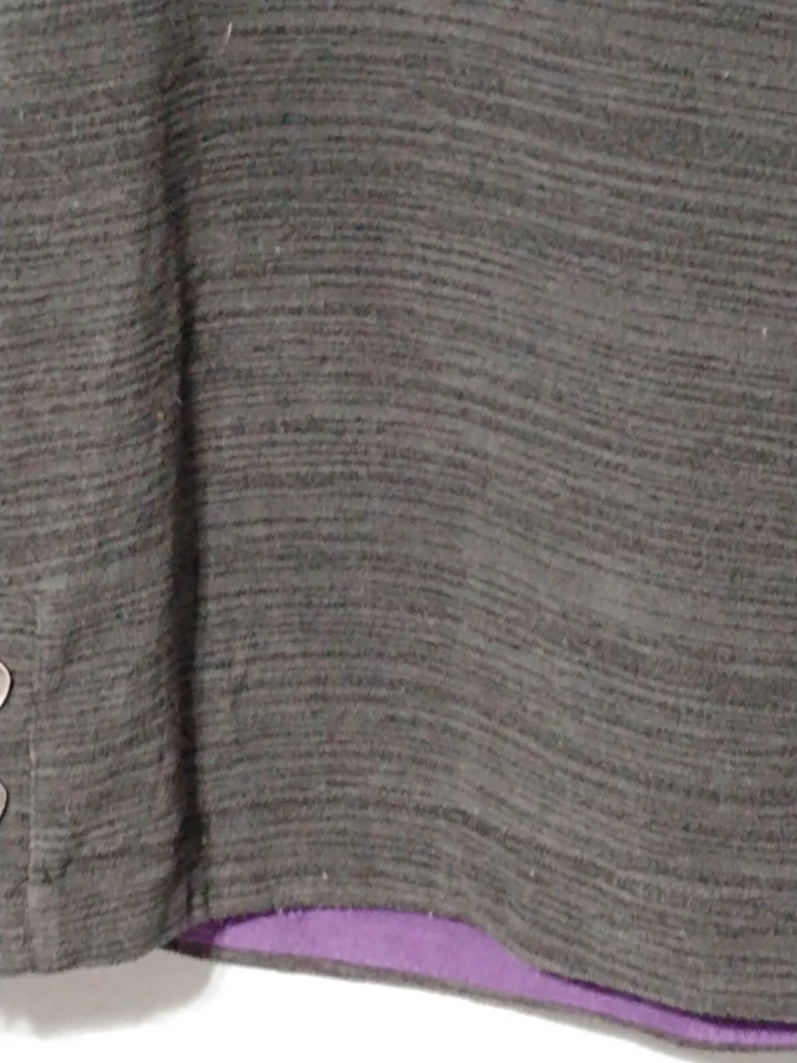 Camisa polar Cabelas 2XL para mujer 1/4 cremallera cuello a presión gris púrpura L/S Foto 3 de 4
