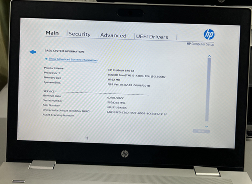 HP ProBook 640 G4 14" Intel Core i5 7th Gen., 1.6 GHz, - Afbeelding 2 van 6