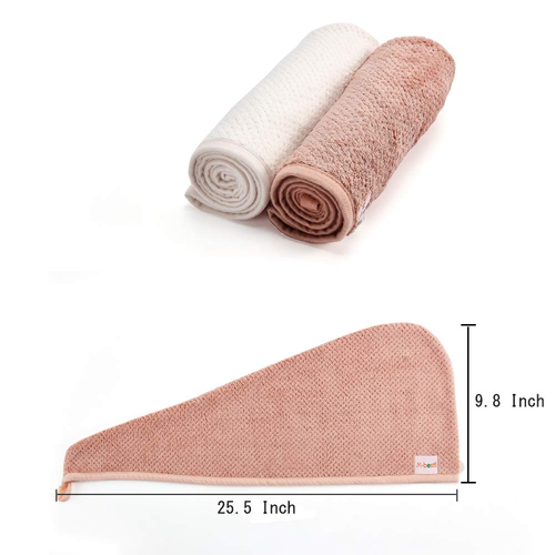 2 Pack Microfiber Hair Towel Wrap,Hair Drying Towel with Button, Towel Turban,He - Picture 7 of 12