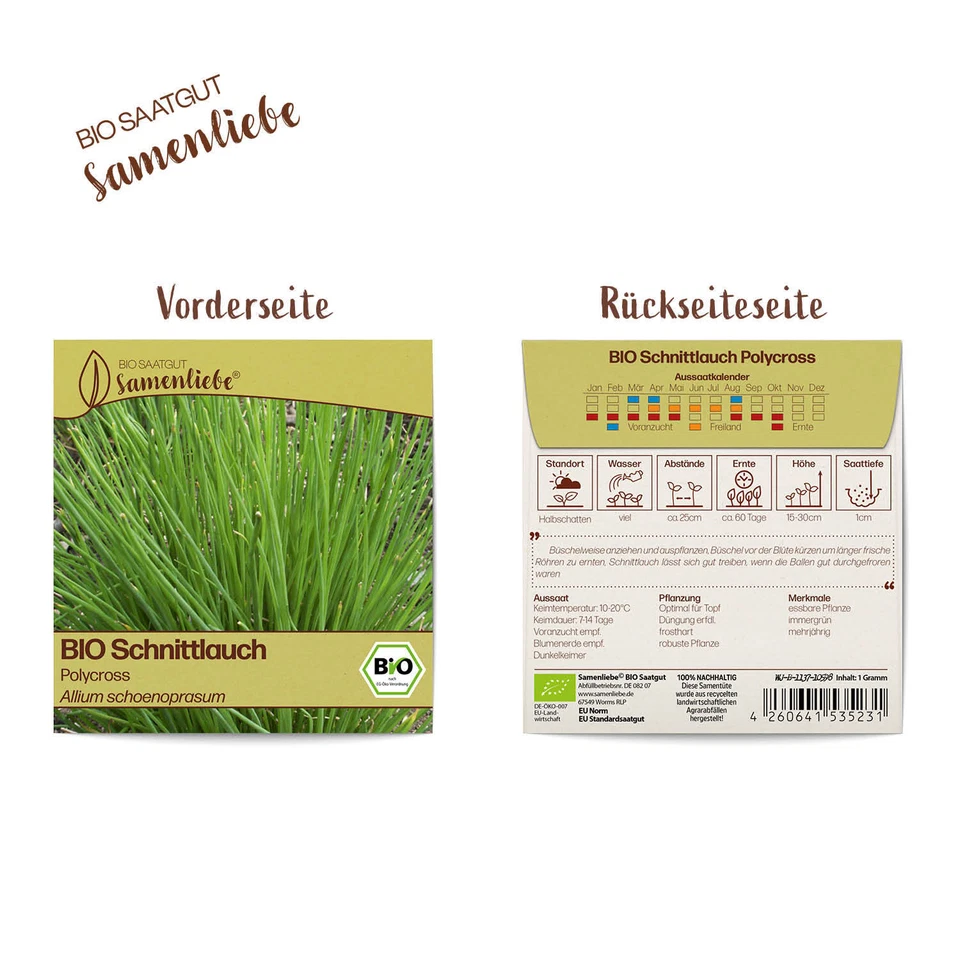 BIO Schnittlauch Samen Sorte Polycross Kräutersamen BIO Kräuter Saatgut samenfes - Bild 4 von 4