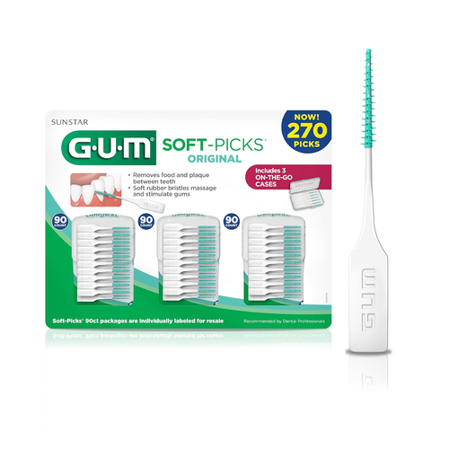 GUM Soft-Picks Original Dental Picks 270 Ct – Disposable Interdental Brushes w/ - Picture 9 of 11