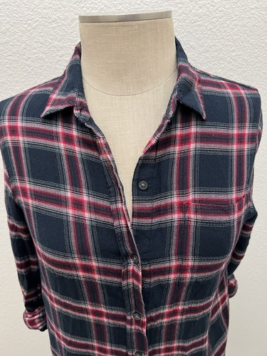 American Eagle Women’s Long Sleeve Button-up Boyfriend Fit Palid Shirt X-Small - Picture 2 of 13