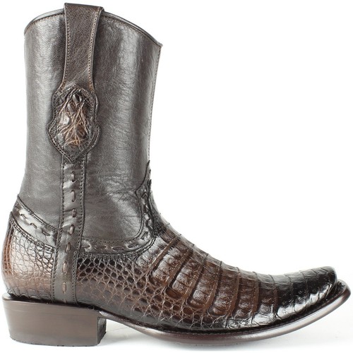 King Exotic Brown Caiman Crocodile Belly Western Boot Side Zipper EE+ 479B8216 - Picture 2 of 5