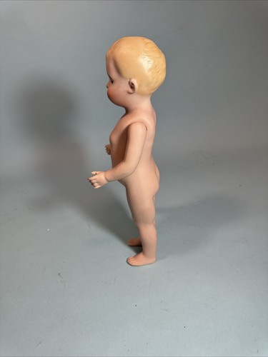 Bambola bambina tedesca 8,5" tutta bisque occhi dipinti pronta da vestire fatta dall'artista - Foto 10 di 12