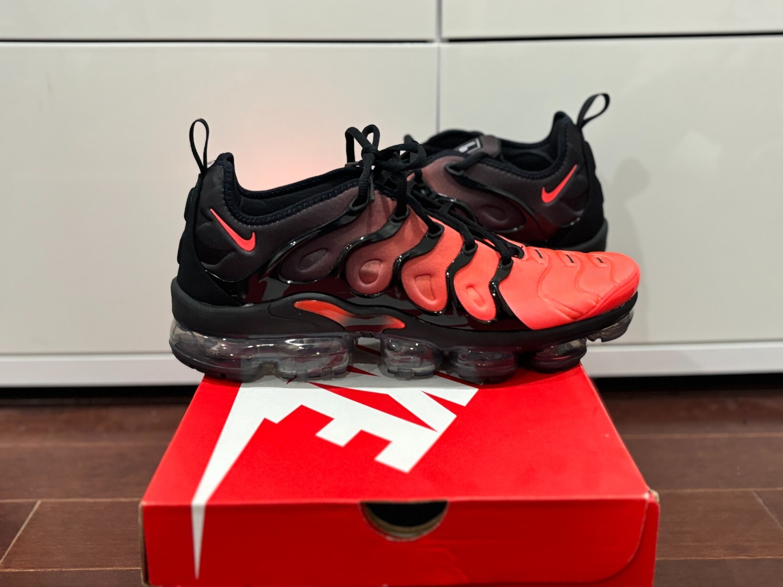 Size 10.5 Nike Air VaporMax Plus Black Crimson Gradient for sale online eBay