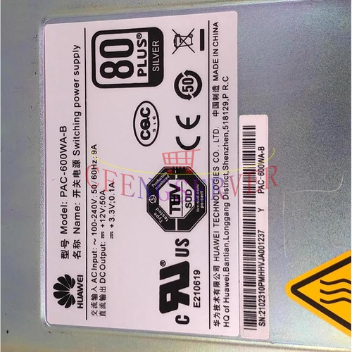 One Used Huawei S6720 series switch 600W power supply module PAC-600WA-B - Zdjęcie 3 z 5