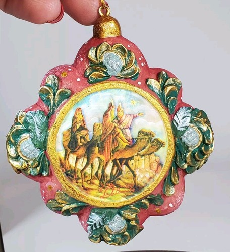 G DeBrekht Christmas Hand-Painted 4” Star Ornament 3 Wise Men Nativity W/ Box - Picture 2 of 7