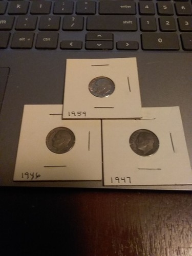 3 90% Silver Roosevelt Dimes Circulated US Coin Lot