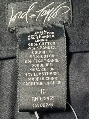 Lord & Taylor Pencil Skirt Woman's 10 Stretch Cotton Back Zip Slit Black NWT $80 - Picture 12 of 14