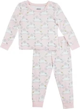 Mud Pie Toddler Girl Pink Bunny Two Piece Pajama Set Size 3T NEW