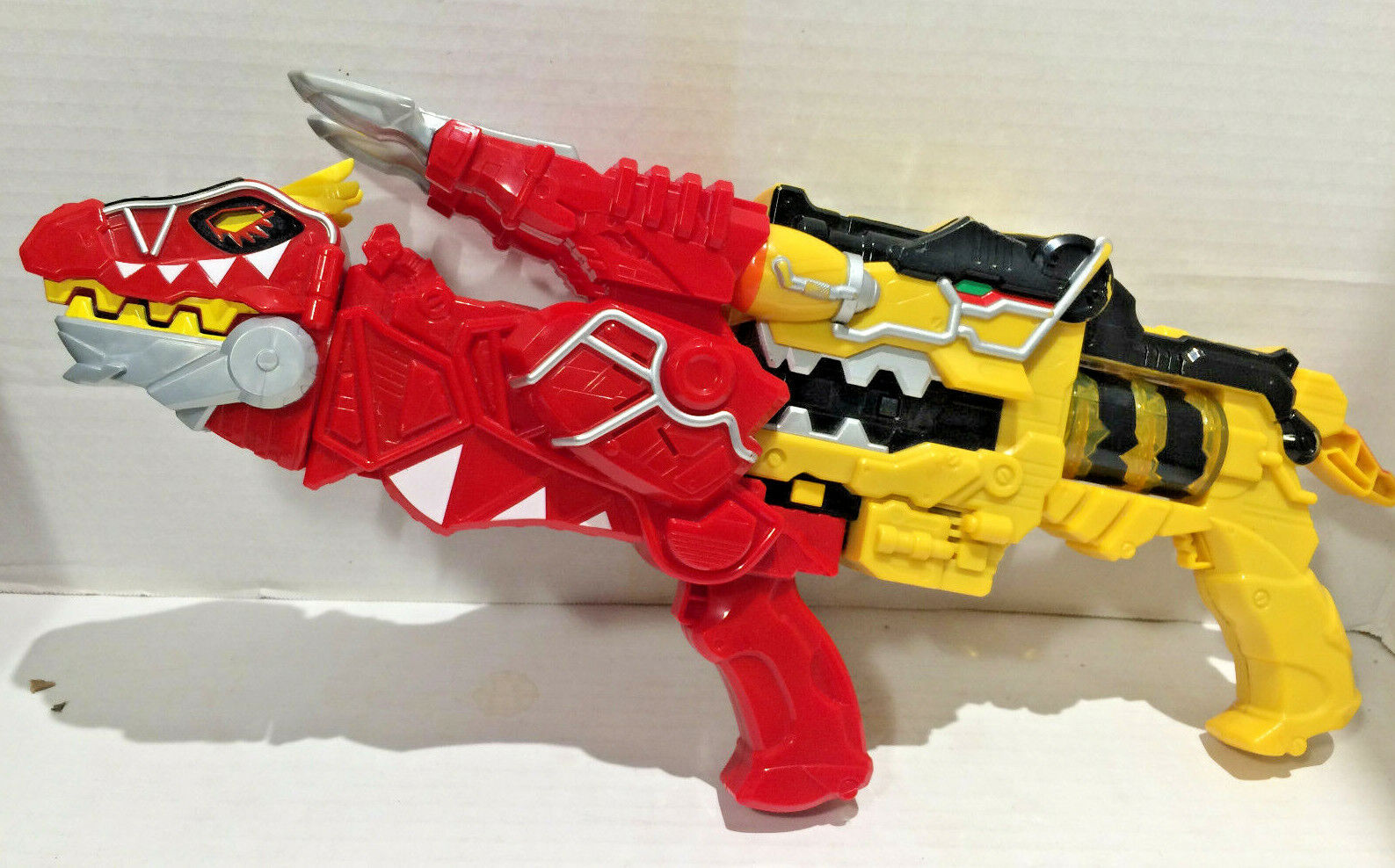 Awesome 2001 Power Rangers Dino Super Charge Yellow/Red T-Rex Morpher Blasters