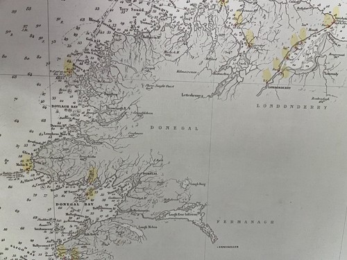 IRELAND SOUTH & WEST COAST 1865 (1889) VERY LARGE ANTIQUE SEA CHART 19TH CENTURY - Picture 6 of 15