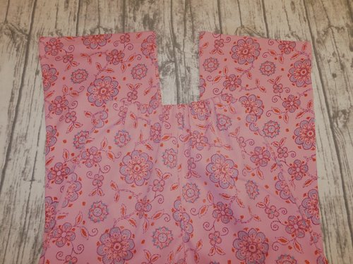 VTG FLARE PANTS 60's 70s POLY FLORAL GROOVY HIGH WAIST HIPPIE WOMENS w 22"-32" - Picture 3 of 12
