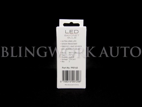 (PAIR) JW Speaker LED S25 P21W BA15s 6000K DRL Bulb for Volkswagen Transporter - Picture 7 of 11