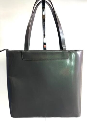 Embossed LAMARTHE Designer Beautiful Gray Leather Tote Shoulder Bag - Picture 2 of 6