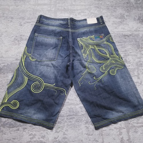 Vintage Y2K Coogi Denim Blue Jean Shorts Mens 40 Colorful Embroidered Pockets - Picture 1 of 20