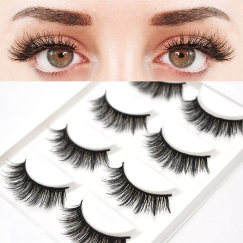 FM 3D Mink Eyelashes Fluffy Volume Natural Long Thick False Eye Lashes 5 Pairs - Picture 3 of 61