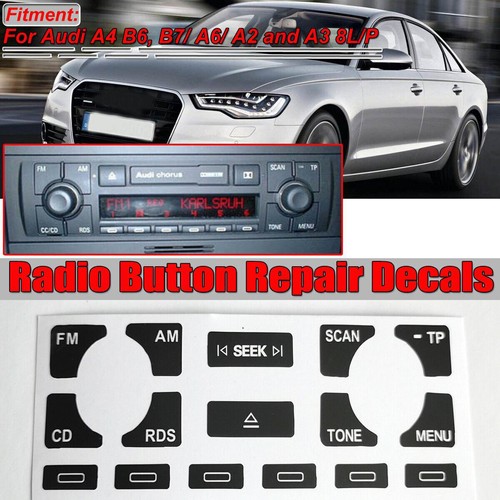 Button Repair Decals Stickers For Audi A4 B6 B7 A6 A2 A3 AC Climate Control - 第 2/5 張圖片