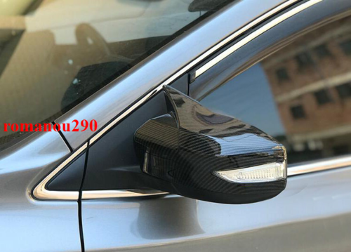2Pcs For Nissan Altima 2013-2018 Carbon Fiber Ox Horn Rearview Mirror Cover Trim - Picture 3 of 5