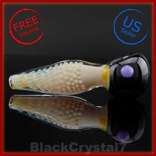 5" Handmade Thick Bright White Pearl Black Bowl Tobacco Smoking Bowl Glass Pipes