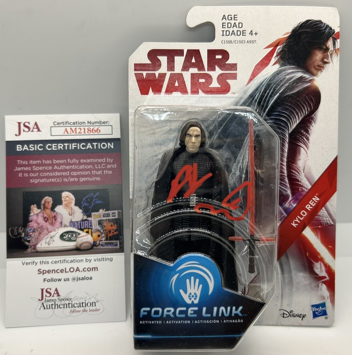 Adam Driver Signed Kylo Ren Star Wars Action Figure