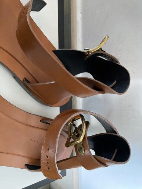 Old Celine Strappy Flat Sandals - Size 37, Brown and Black Old Celine Strappy Flat Sandals - Size 37, Brown and Black