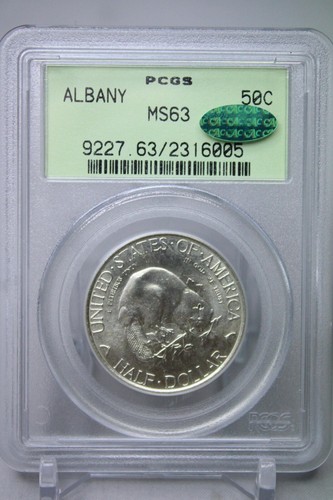 1936 Albany Commemorative Half Dollar 50C PCGS MS63 Green CAC OGH #6005