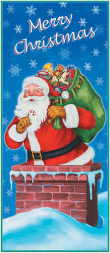 SANTA CLAUS Escena Setter Fiesta Fiesta Fiesta Póster Pared o Puerta Decoración Navidad - Imagen 1 de 2