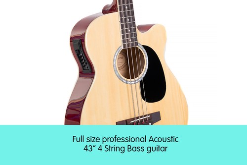 New 4 STRING KARRERA ACOUSTIC BASS GUITAR ELECTRIC PICKUP 4 BAND EQUALIZER - Picture 5 of 10