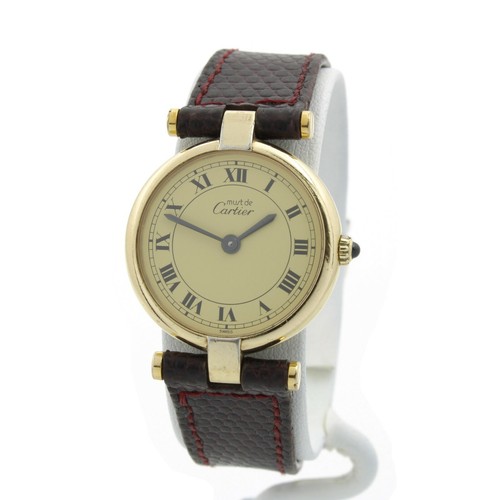 Vintage Must De Cartier 925 Argent Donna Orologio al Quarzo Numeri Romani  WB326-4 | eBay