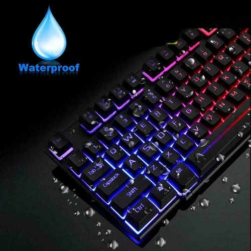 1 Mechanical Gaming Keyboard UK Layout USB Wired RGB Backlit Keypad PC Full Size - Picture 3 of 12