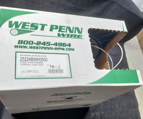 18 AWG 2 CONDUTCOR WEST PENN WIRE 490 PIES CAJA BLANCA 25224BWH0500 - Imagen 2 de 6