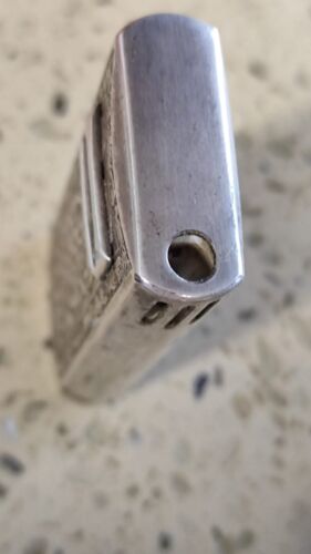 Rear Vintage "TANITA Celdan 05" Silver plt, Pocket Gas Lighter-Japan '70s Servic - Picture 6 of 8