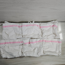 Pottery Barn Kids Crib Pouch Pocket Organizer Canvas White Pink String Ties