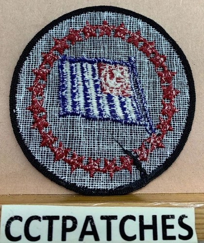 FLAG WITH A ANCHOR BLUE STRIPES RED STARS PATCH - Picture 2 of 2