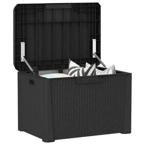 Gartentruhe mit Sitzkissen Anthrazit 125 L PP - Bild 9 von 10