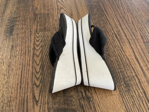 JESSICA SIMPSON Wedge Platform BLACK Terry Cloth Thong Sandals Women's Sz 9.5 - Picture 17 of 22